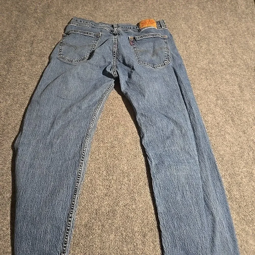 Levis Jeans Mens 34x29 Blue 505 Straight Fit Denim Casual Logo Preppy 5 Pocket
